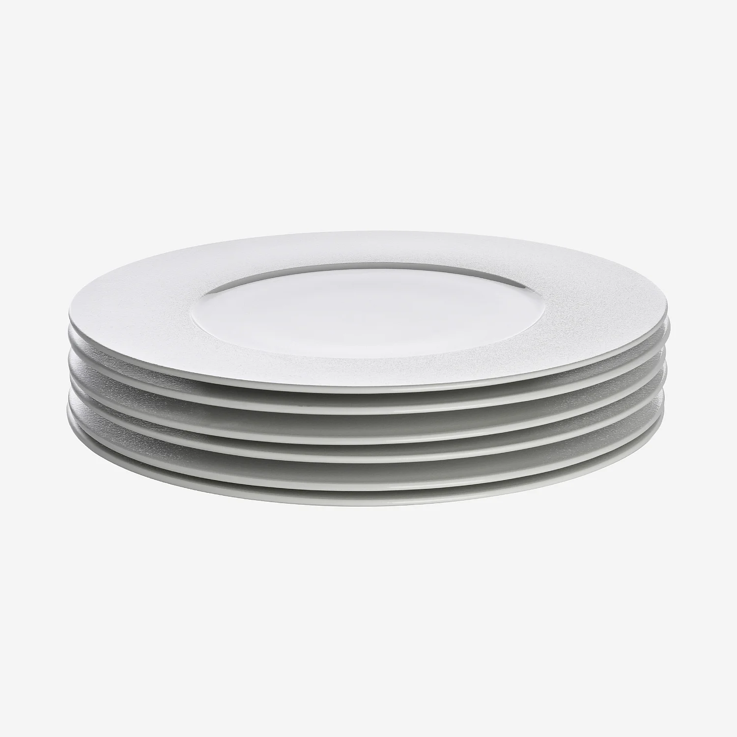 Lot de 6 grandes assiettes plates en porcelaine - 29 cm - Blanc - 1