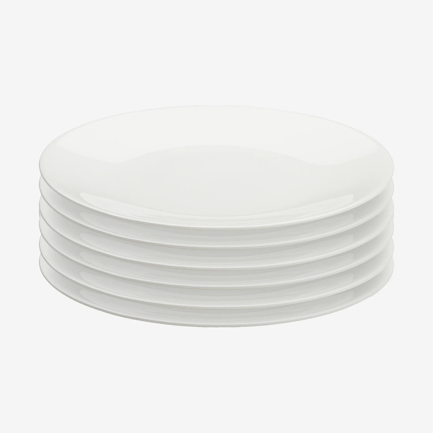 Lot de 6 assiettes plates en porcelaine - 26,5 cm - Blanc - 2