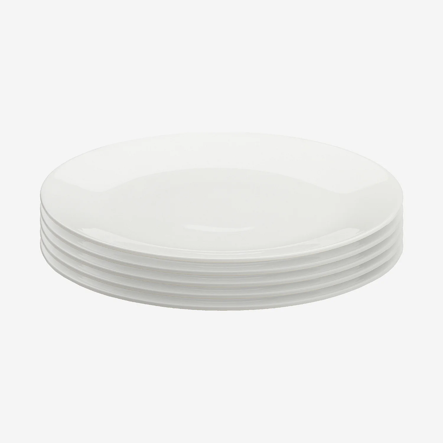 Lot de 6 assiettes à dessert en porcelaine - 20,5 cm - Blanc - 2