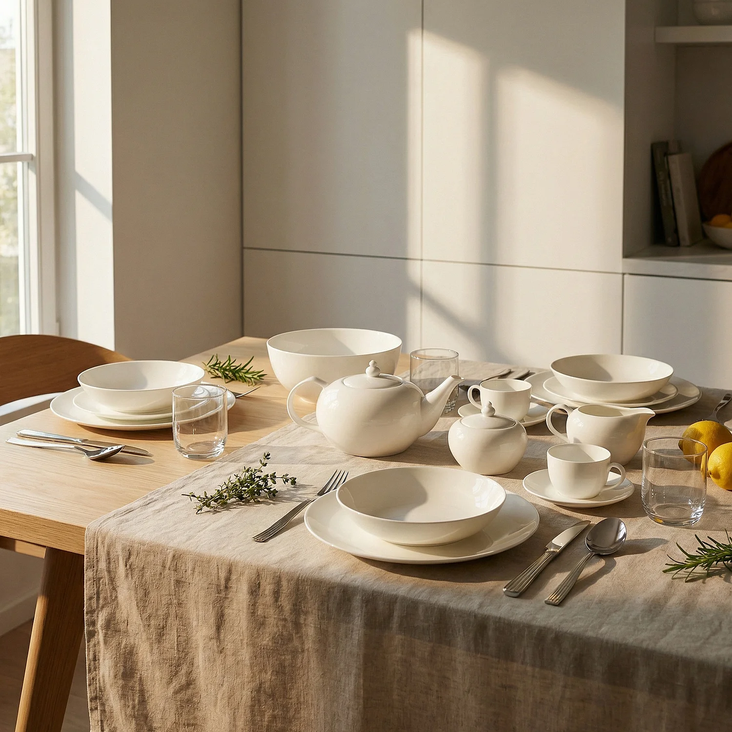 Lot de 6 tasses à espresso avec soucoupes en porcelaine - 9,5 cl - Blanc - 3