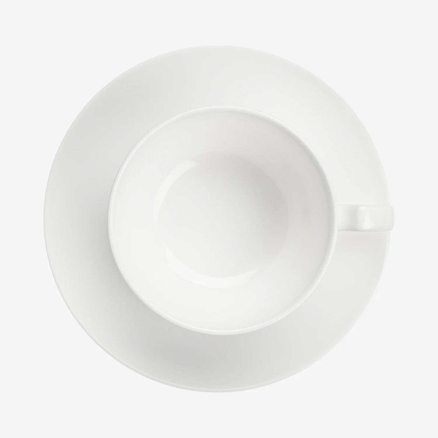 Lot de 6 tasses avec soucoupes en porcelaine - 23 cl - Blanc - 5