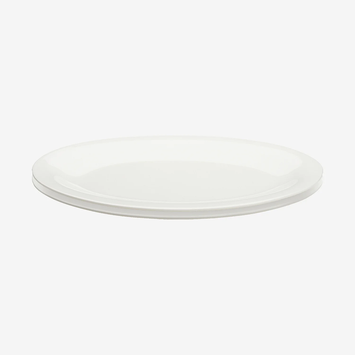 Sæt med 2 porcelænstallerkener til fisk - 33 x 25 cm - Hvid - 2
