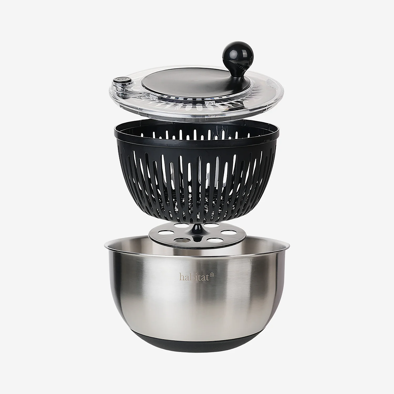 Essoreuse à salade 2 en 1 en inox - 24,5 cm - 4