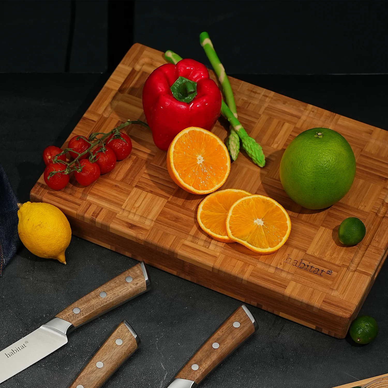 Planche à découper en bambou - 40 x 30 x 4 cm - 1