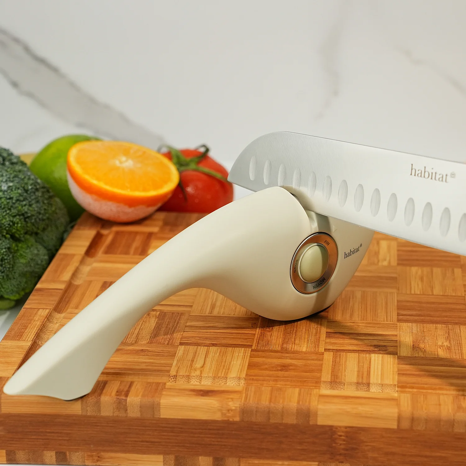 Aiguiseur de couteaux 3 en 1 - Blanc - 1