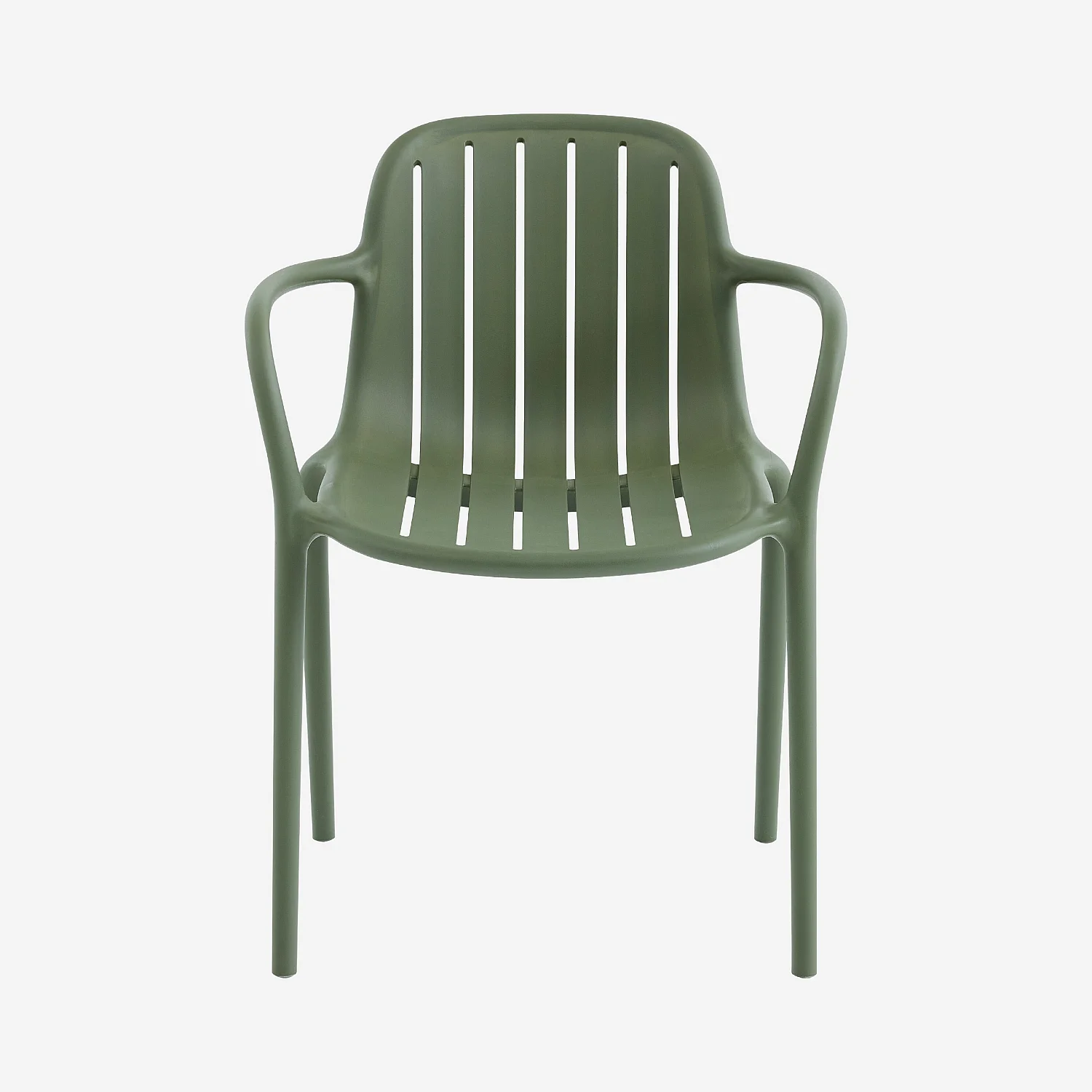 Conjunto de 2 cadeiras de jardim em polipropileno com braços - Verde oliva - 3