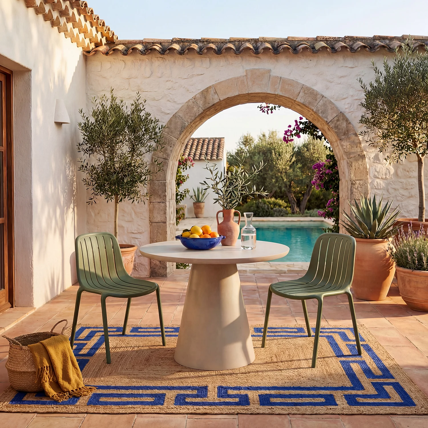 Chaise de jardin en polypropylène - Vert olive - 1