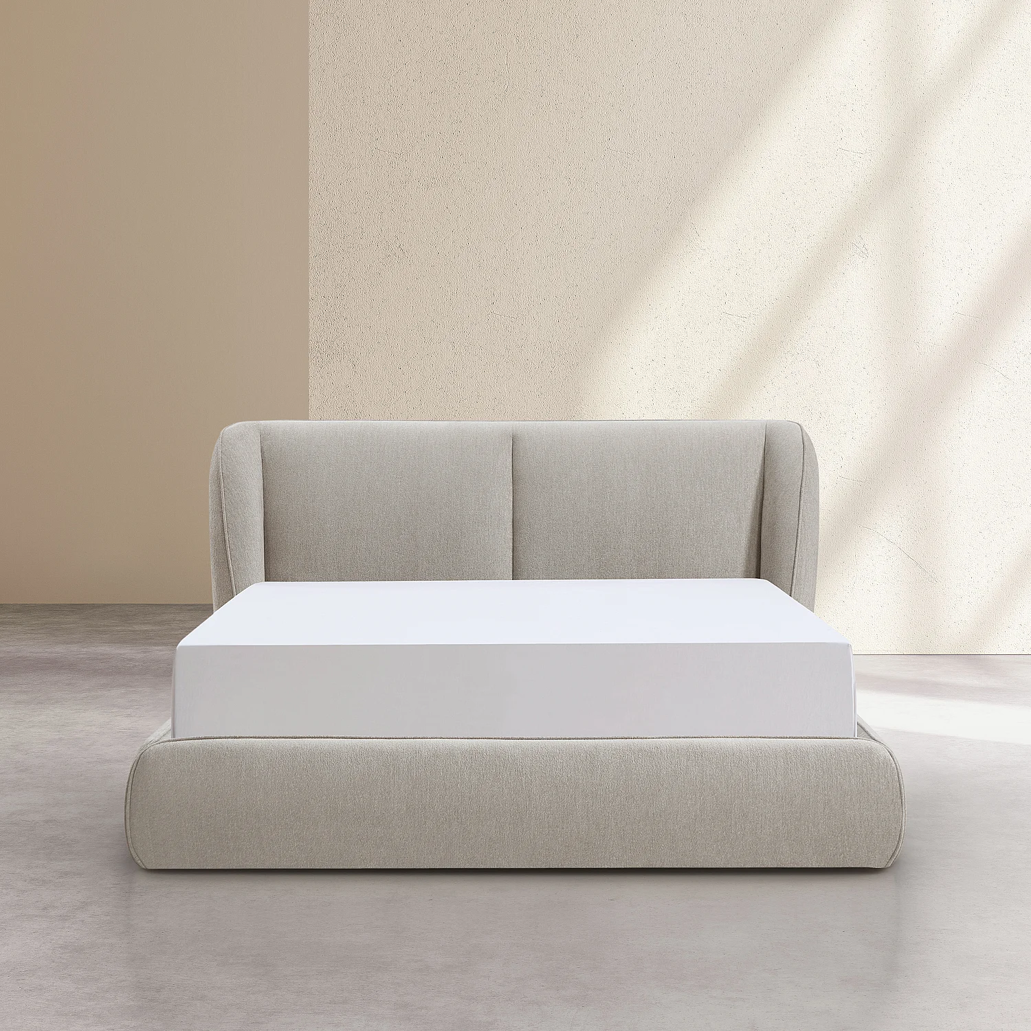 Opbergbed 160 x 200 cm in korte bouclé stof - Taupe - 3