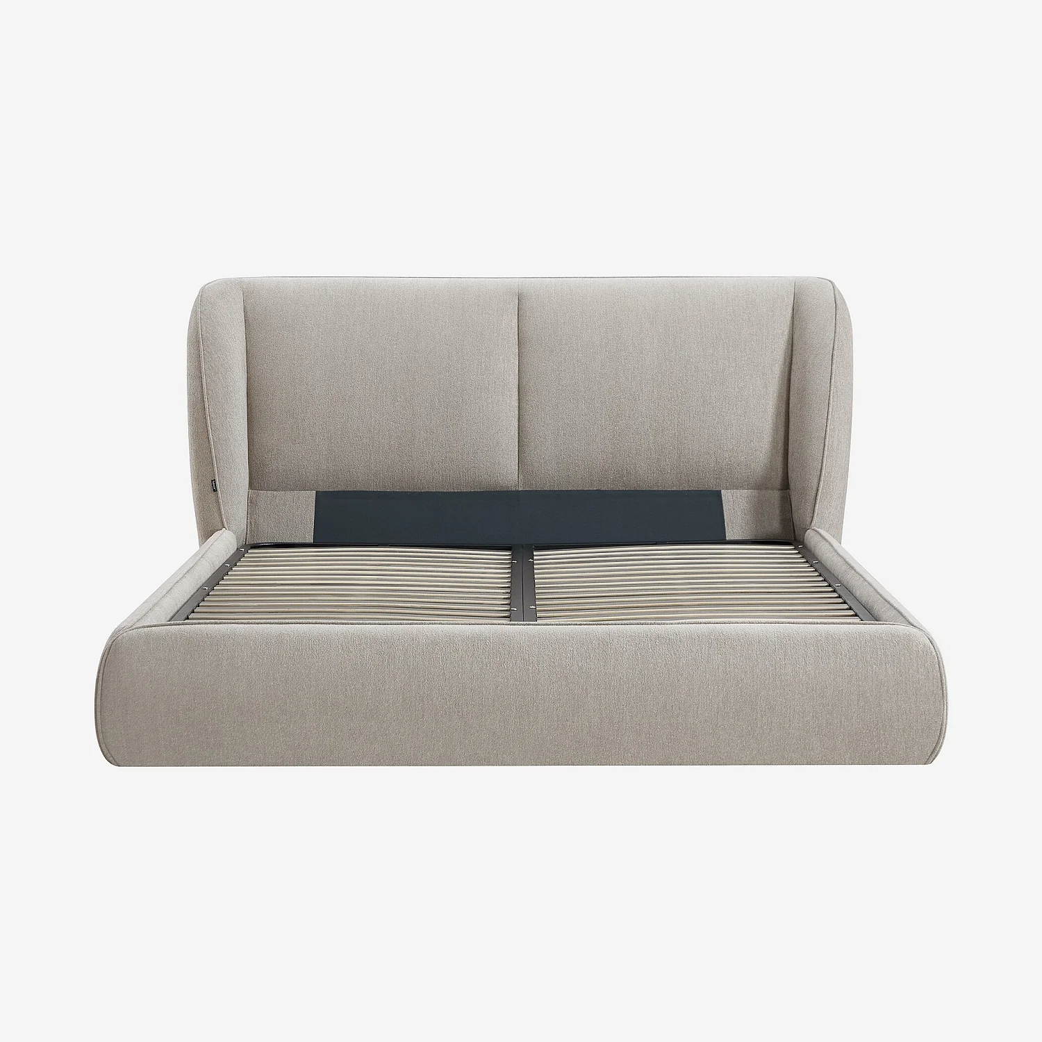 Lit coffre 160 x 200 cm en tissu bouclette courte - Taupe - 4