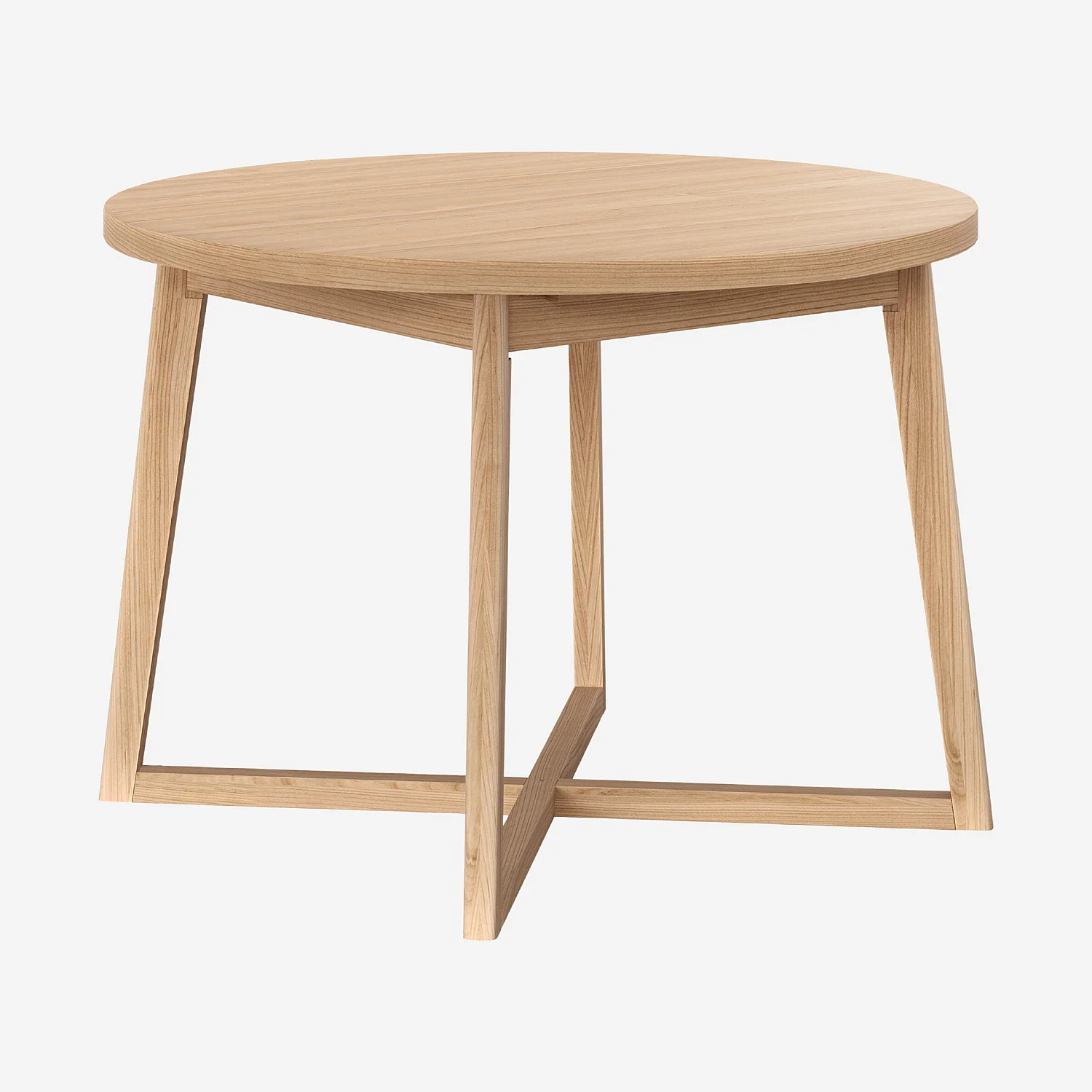 Table ronde extensible en chêne - Naturel - 1