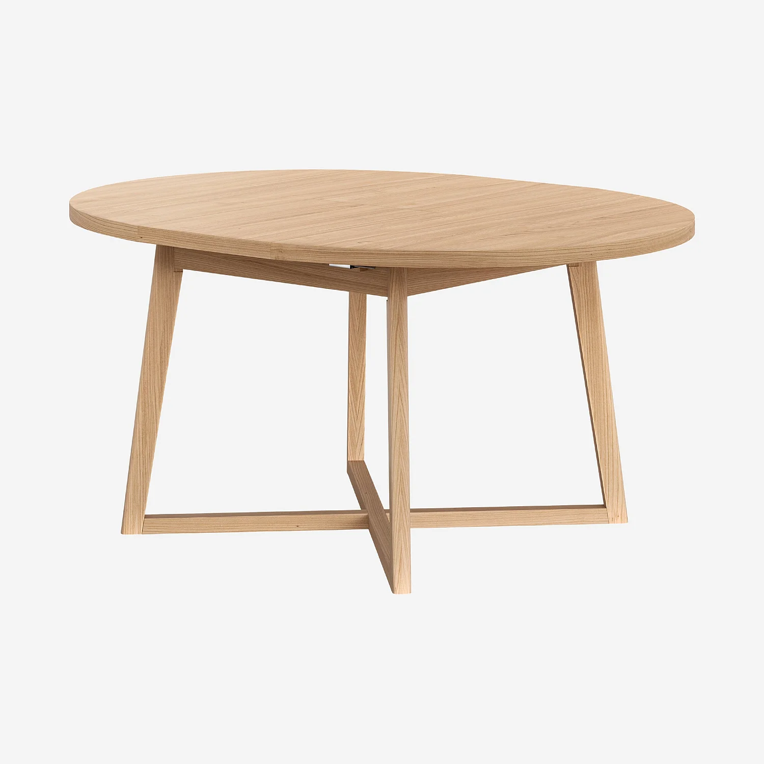 Table ronde extensible en chêne - Naturel - 3