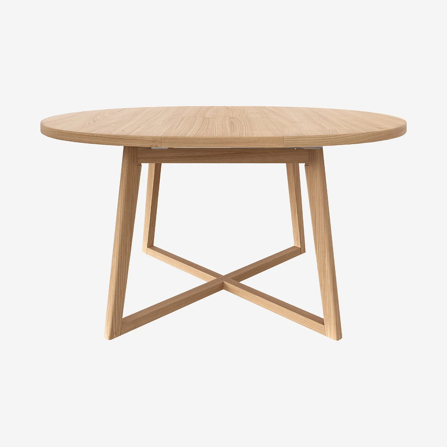 Table ronde extensible en chêne - Naturel - 7