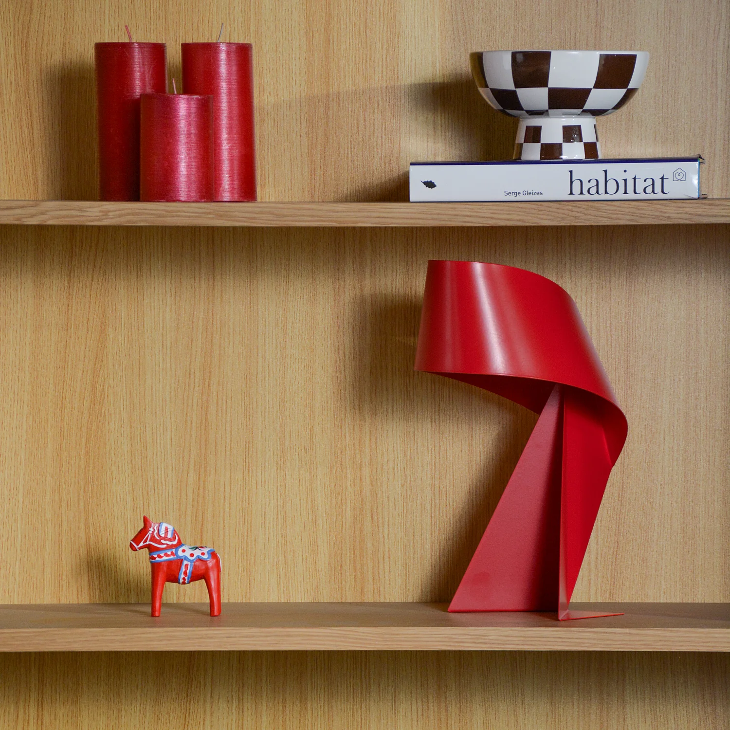 Edizione limitata - Lampada da tavolo in metallo - Rosso Ciliegia - 35 cm - Design by Claire Norcross - 3