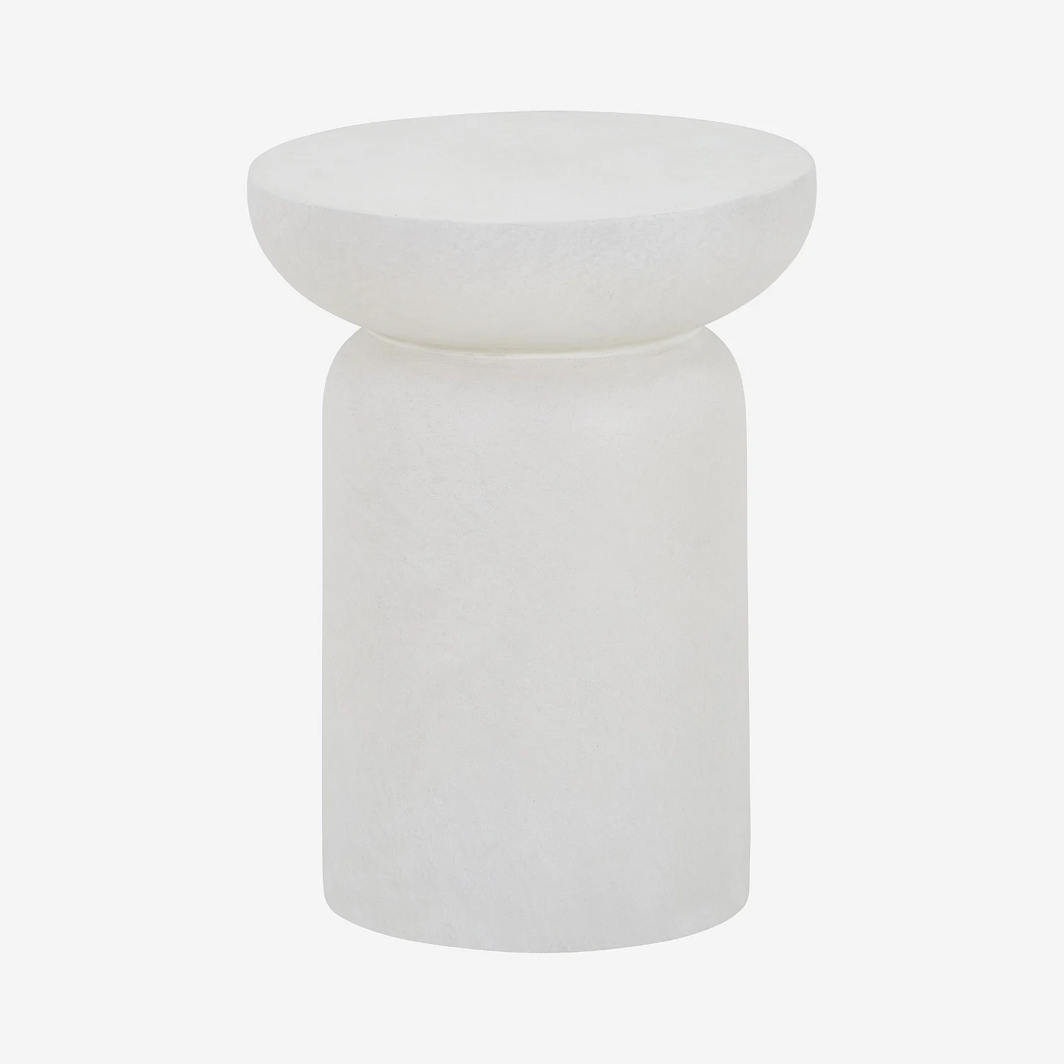 Table d'appoint de jardin en fibre de ciment - 35 cm - Blanc opalin - 2