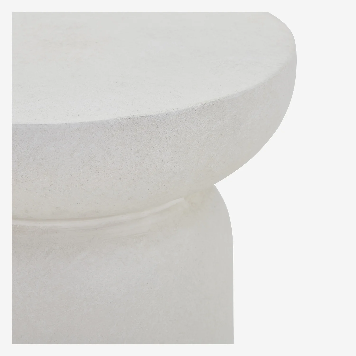 Table d'appoint de jardin en fibre de ciment - 35 cm - Blanc opalin - 3