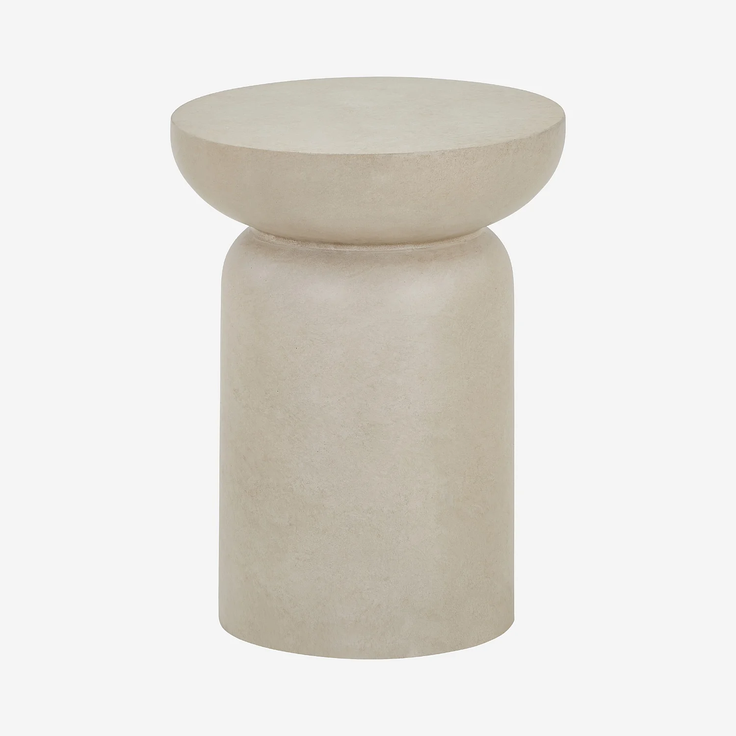 Table d'appoint de jardin en fibre de ciment effet travertin - 35 cm - Beige sable - 2