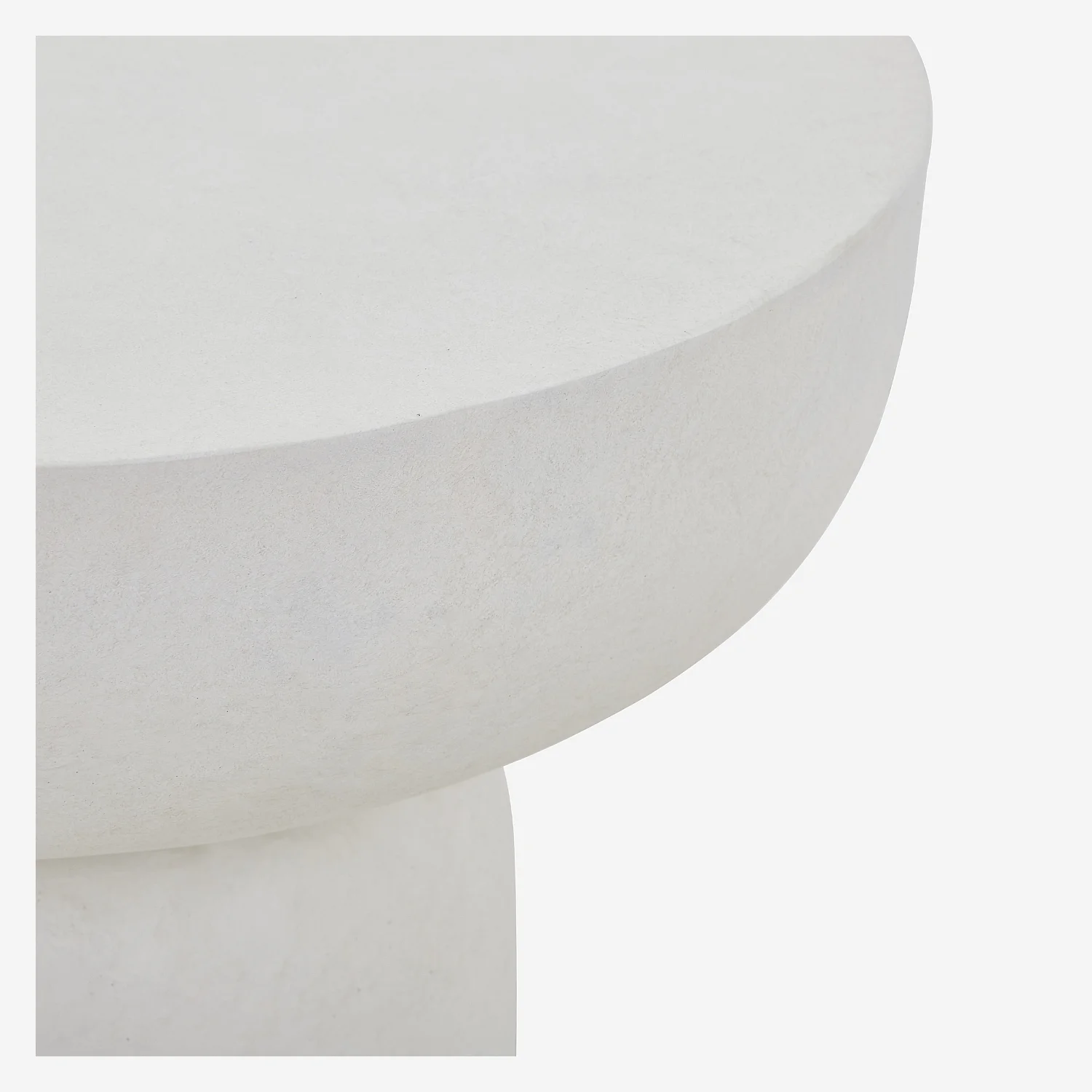 Table d'appoint de jardin en fibre de ciment - 48 cm - Blanc opalin - 3