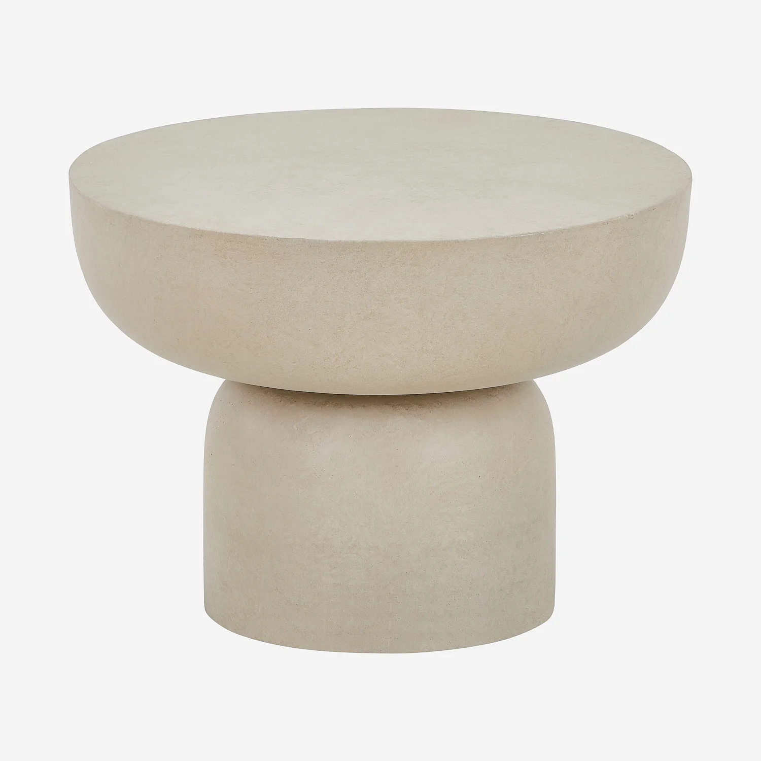 Table d'appoint de jardin en fibre de ciment effet travertin - 48 cm - Beige sable - 2