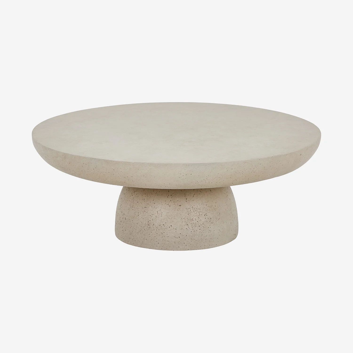 Table basse de jardin en fibre de ciment effet travertin - Beige sable - 2