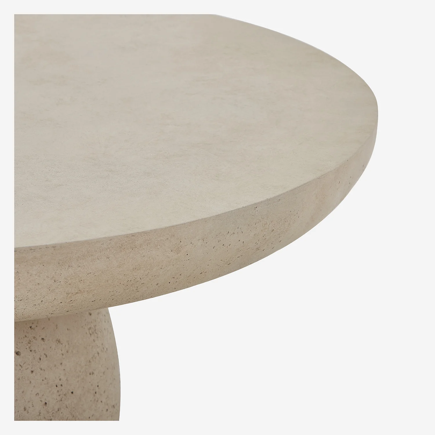 Table basse de jardin en fibre de ciment effet travertin - Beige sable - 3