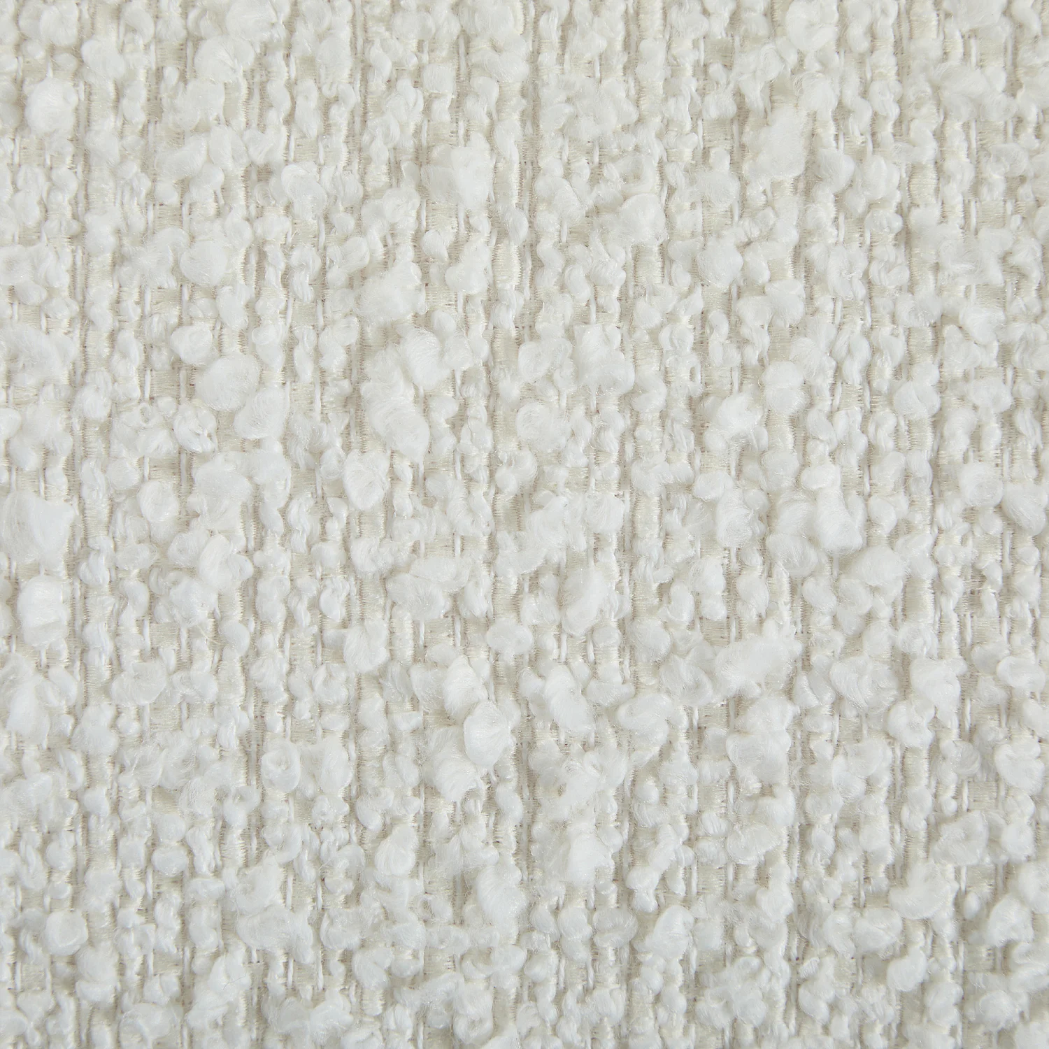 Banc en tissu bouclette et bois - Blanc et noyer - 4