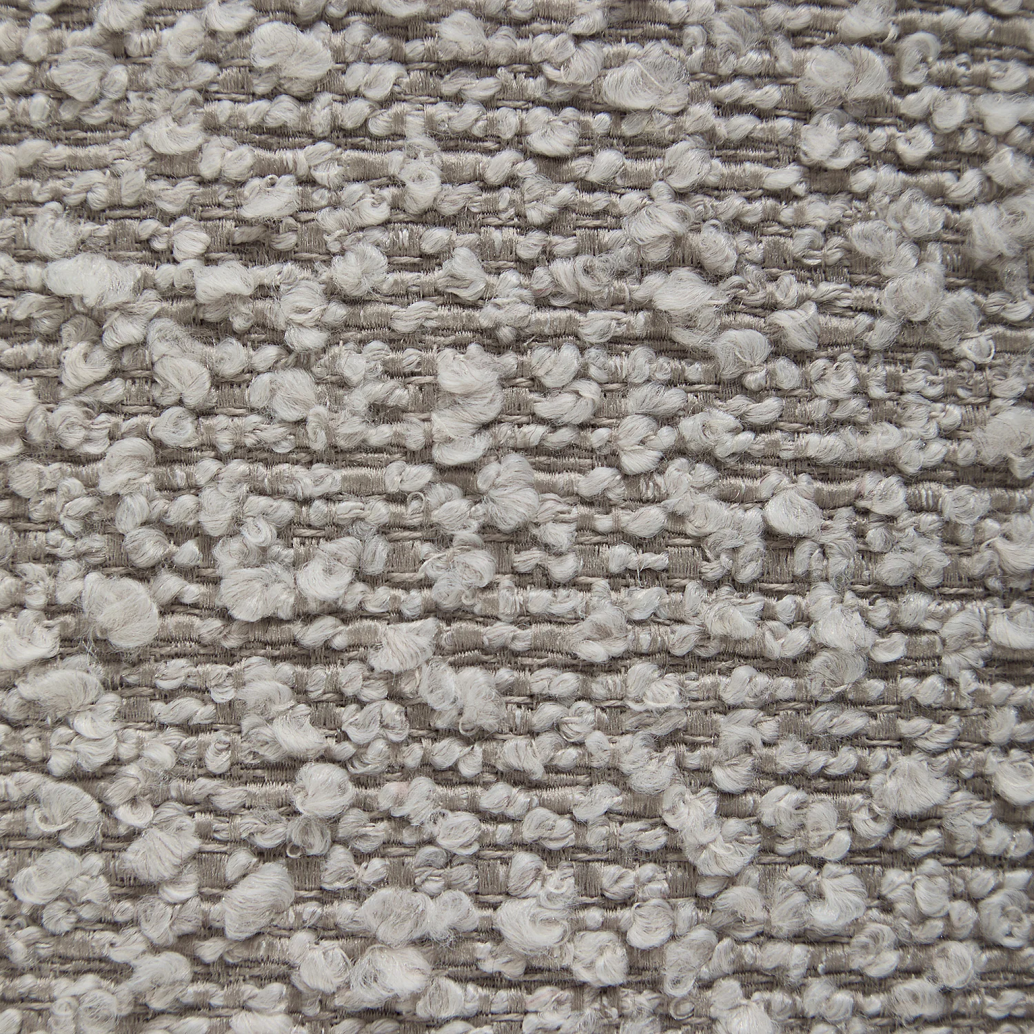 Banc en tissu bouclette et bois - Gris perle et noyer - 4