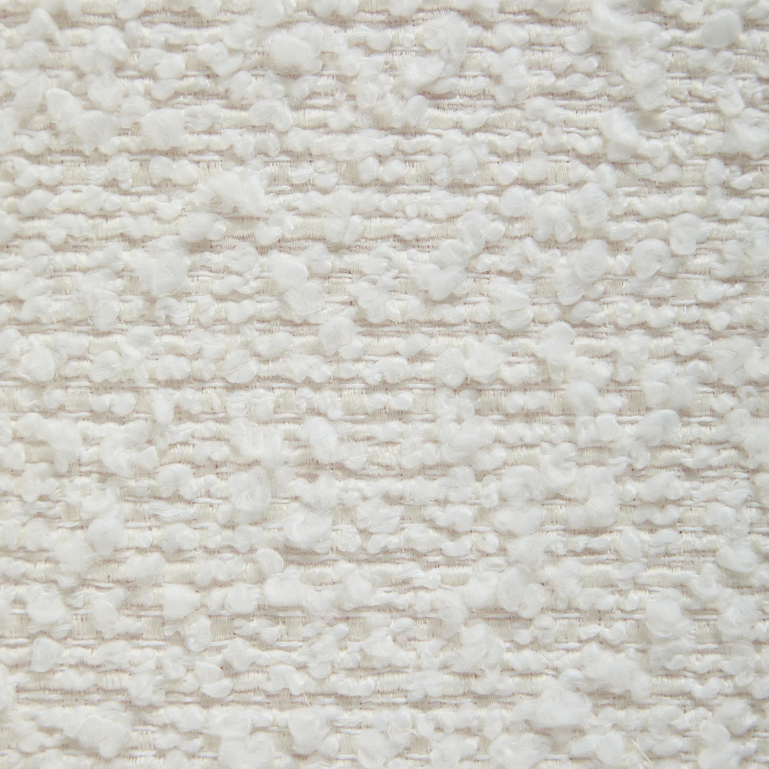 Banc en tissu bouclette et bois - Blanc et chêne - 5