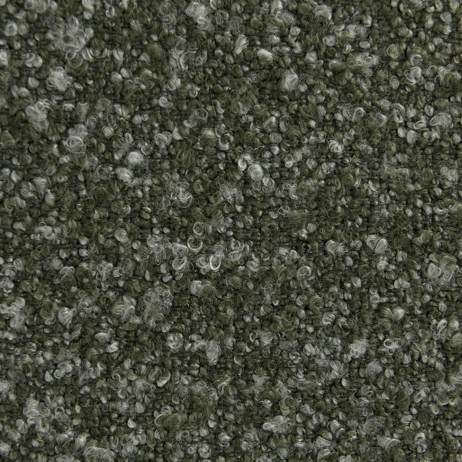 Fauteuil pivotant en tissu bouclette garni de plumes - Vert kaki - 2