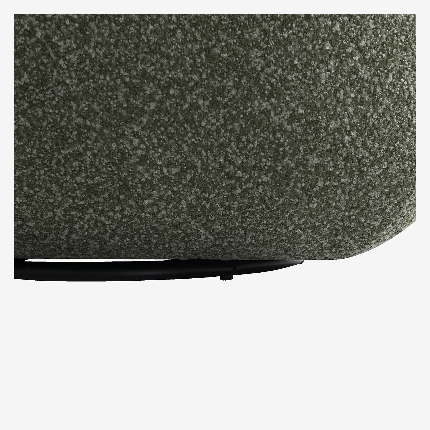 Fauteuil pivotant en tissu bouclette garni de plumes - Vert kaki - 5