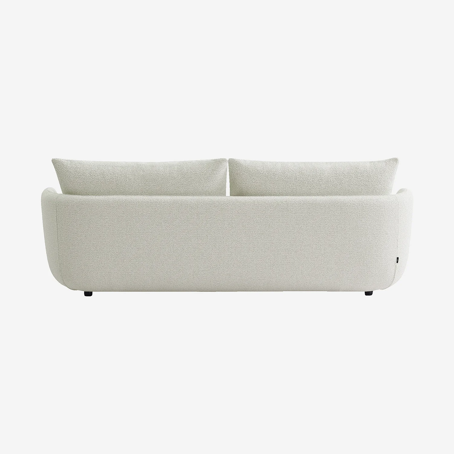 Canapé 3 places en tissu bouclette garni de plumes - Ivoire - 7