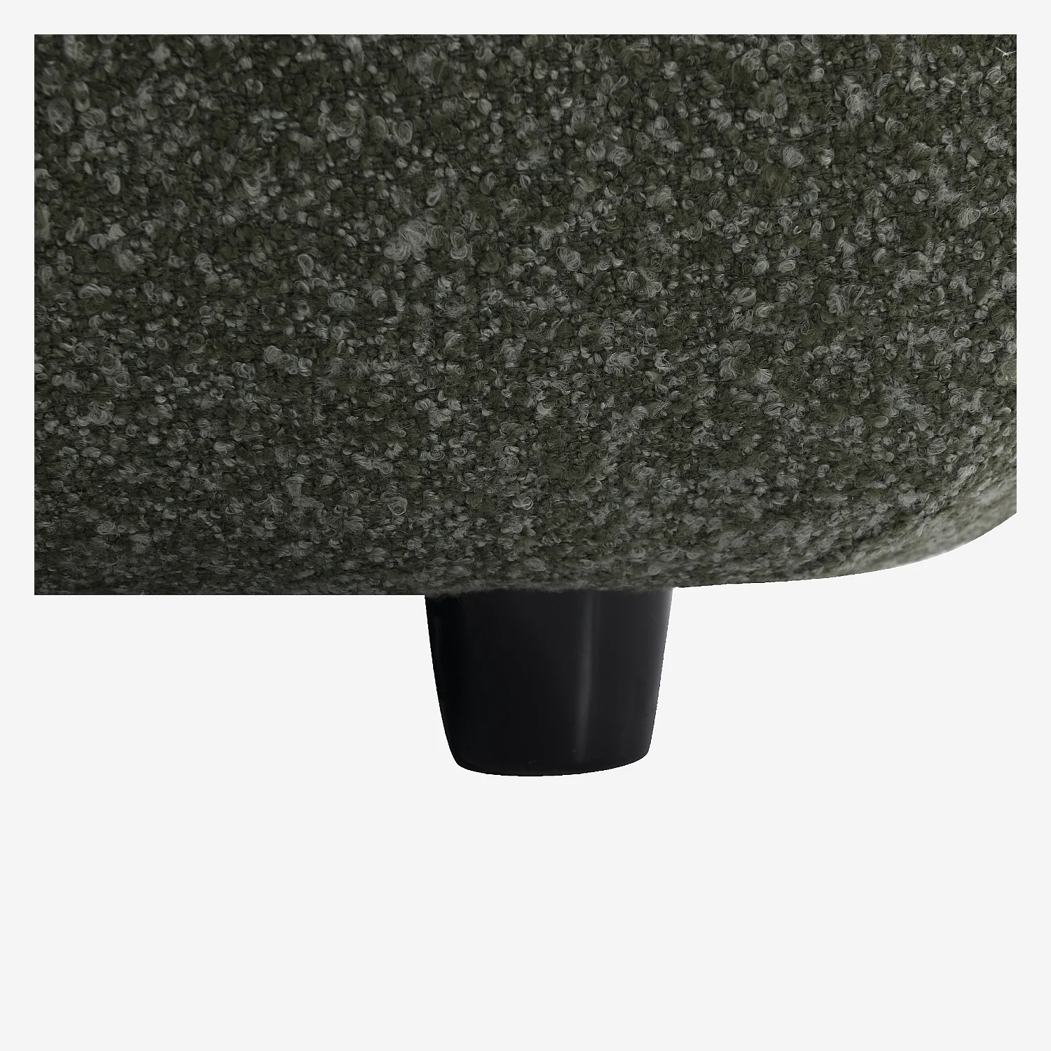 Canapé 3 places en tissu bouclette garni de plumes - Vert kaki - 5