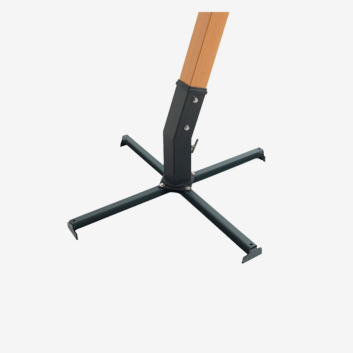 Ampelschirm aus Stoff und Metall 3 x 3 m - Ecru und naturfarben - 7