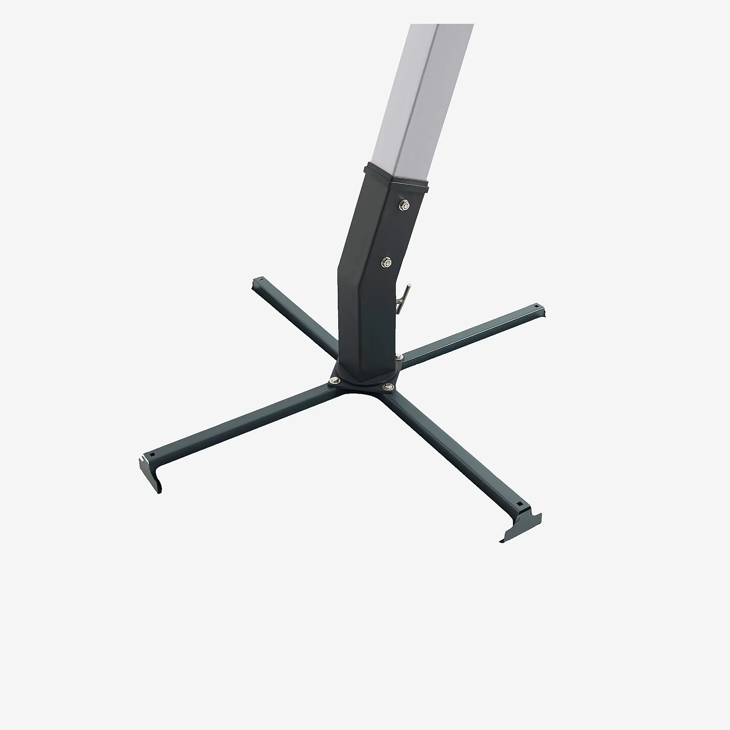 Parasol déporté en tissu et métal 3 x 3 m - Anthracite et argenté - 7