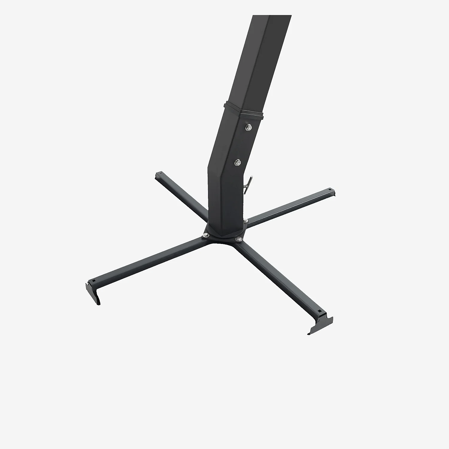 Ampelschirm aus Stoff und Metall 3 x 3 m - Taupe und anthrazit - 7