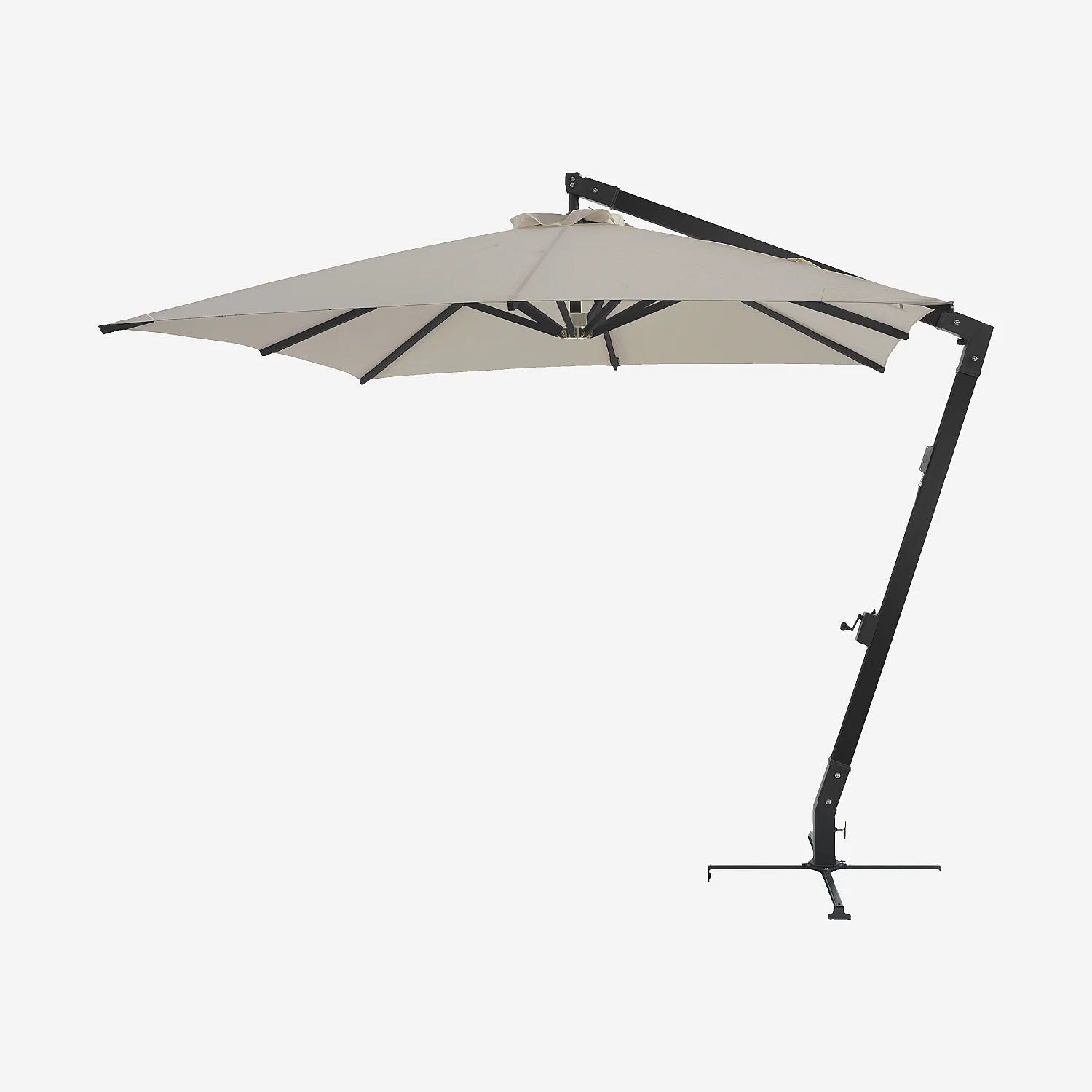 Ampelschirm aus Stoff und Metall 3 x 3 m - Taupe und anthrazit - 1