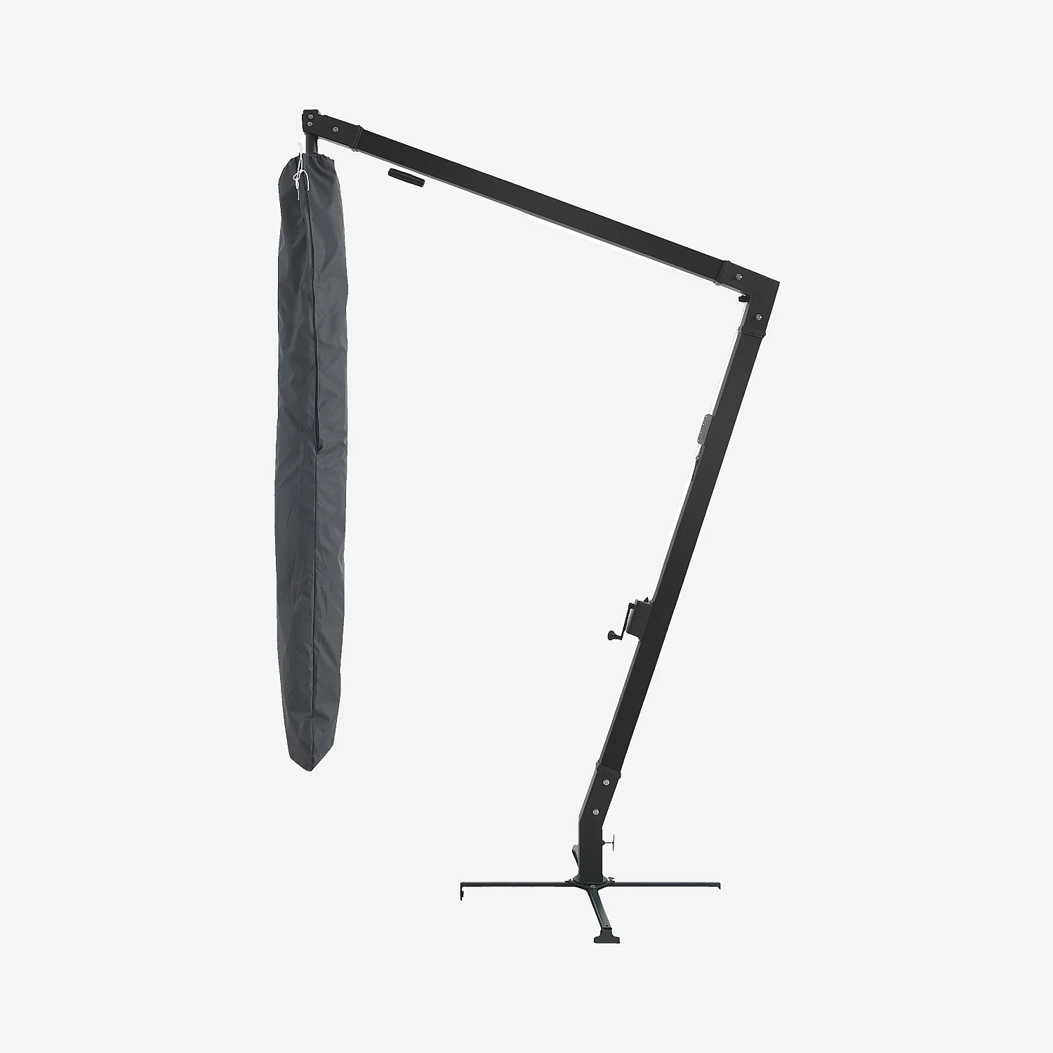 Ampelschirm aus Stoff und Metall 3 x 3 m - Taupe und anthrazit - 5