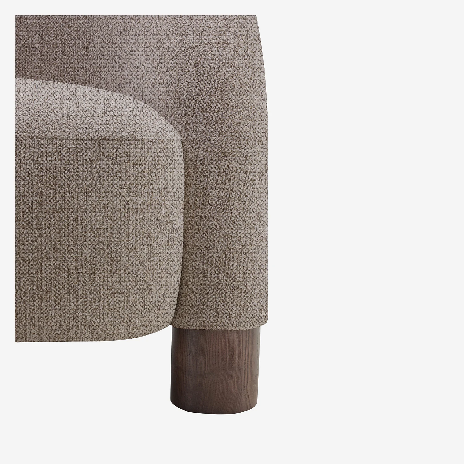 Fauteuil en tissu chenille et pieds en bois - Taupe mélangé - Design by Morten Georgsen - 4