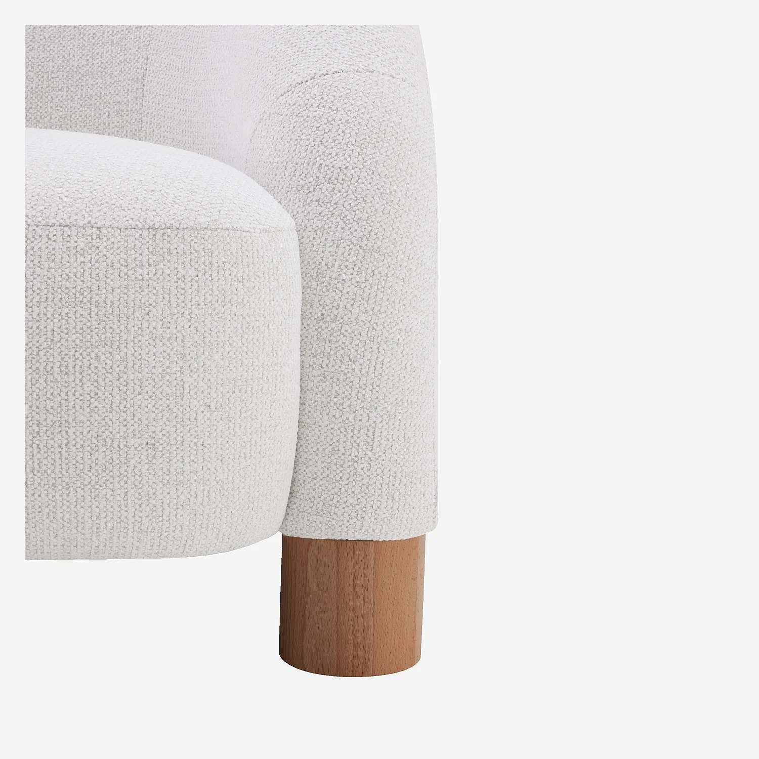 Fauteuil en tissu chenille et pieds en bois - Beige mélangé - Design by Morten Georgsen - 2