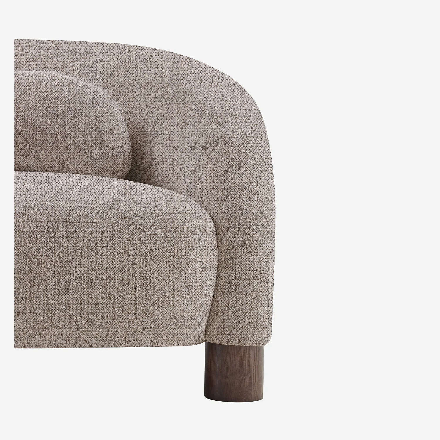 Canapé 2 places en tissu chenille et pieds en bois - Taupe mélangé - Design by Morten Georgsen - 5