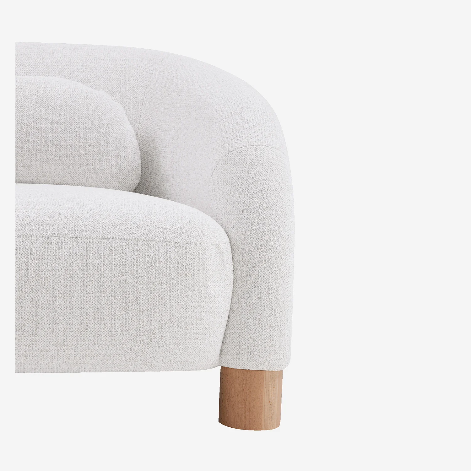 Canapé 2 places en tissu chenille et pieds en bois - Beige mélangé - Design by Morten Georgsen - 2