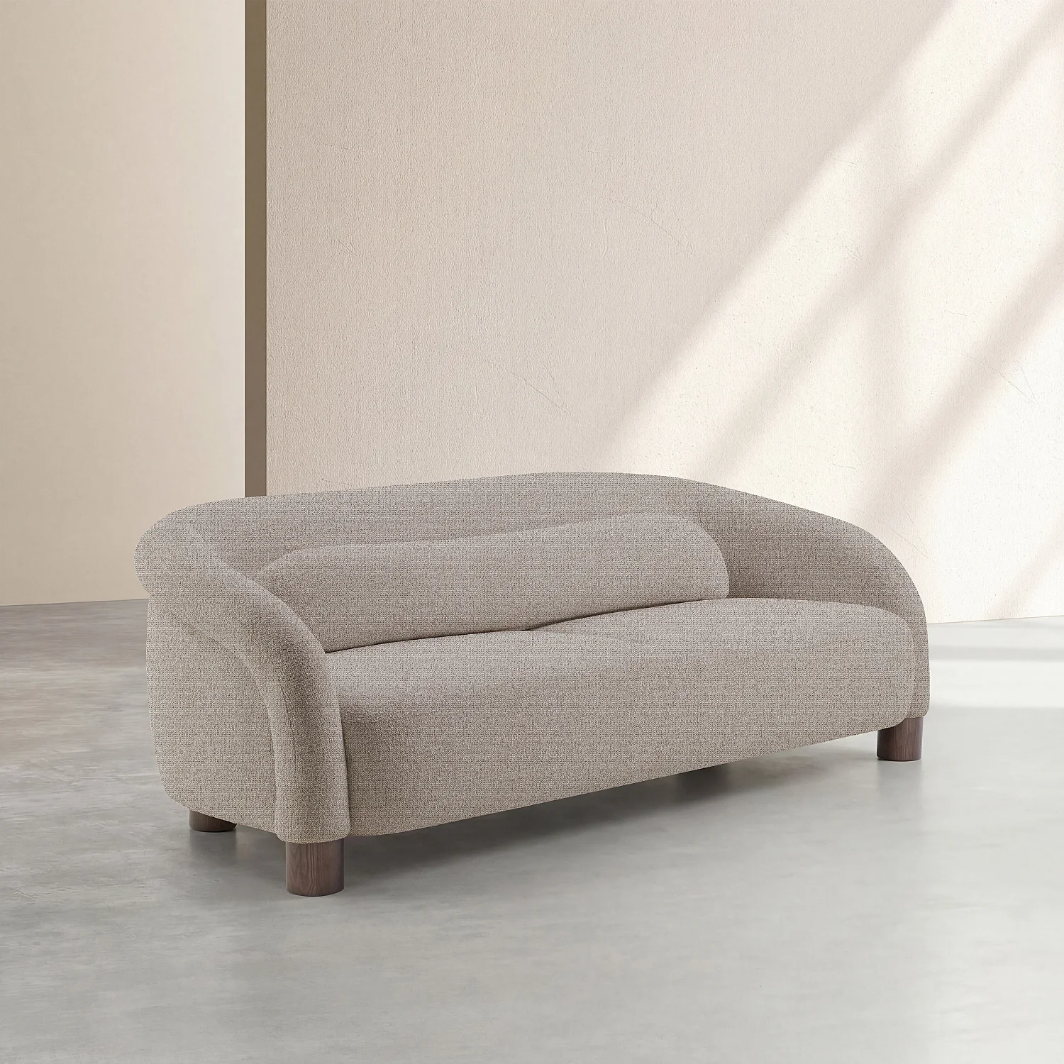 Canapé 3 places en tissu chenille et pieds en bois - Taupe mélangé - Design by Morten Georgsen - 3