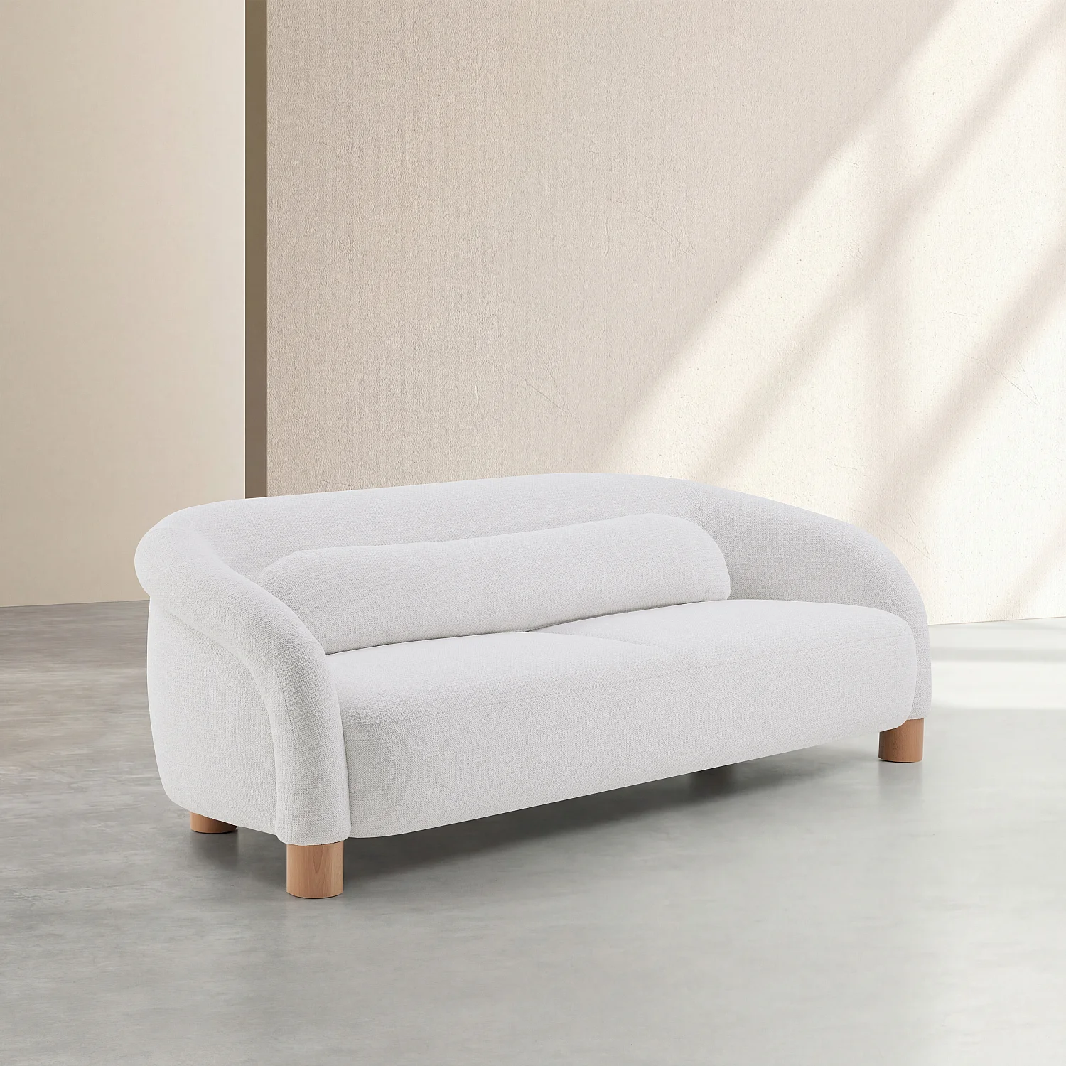 Canapé 3 places en chenille et pieds en bois - Beige mélangé - Design by Morten Georgsen - 3