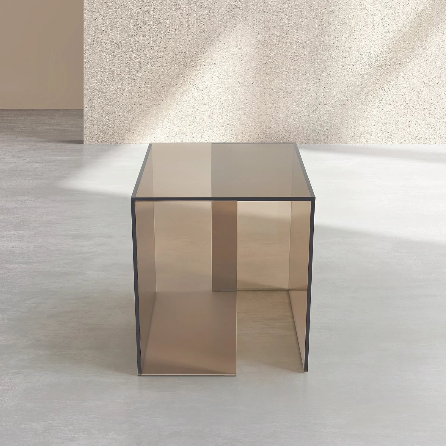 Bijzettafel van gehard glas - Asbruin - Design by Céline Mognon Fichet - 2