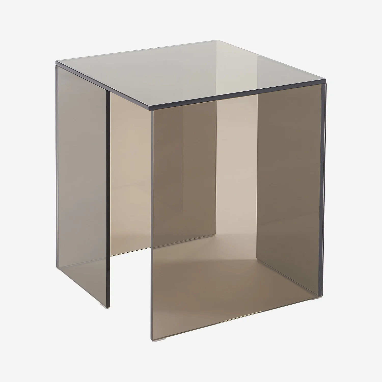 Bijzettafel van gehard glas - Asbruin - Design by Céline Mognon Fichet - 1