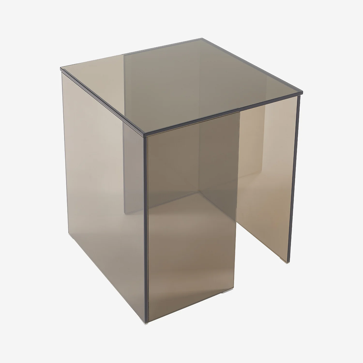 Bijzettafel van gehard glas - Asbruin - Design by Céline Mognon Fichet - 3