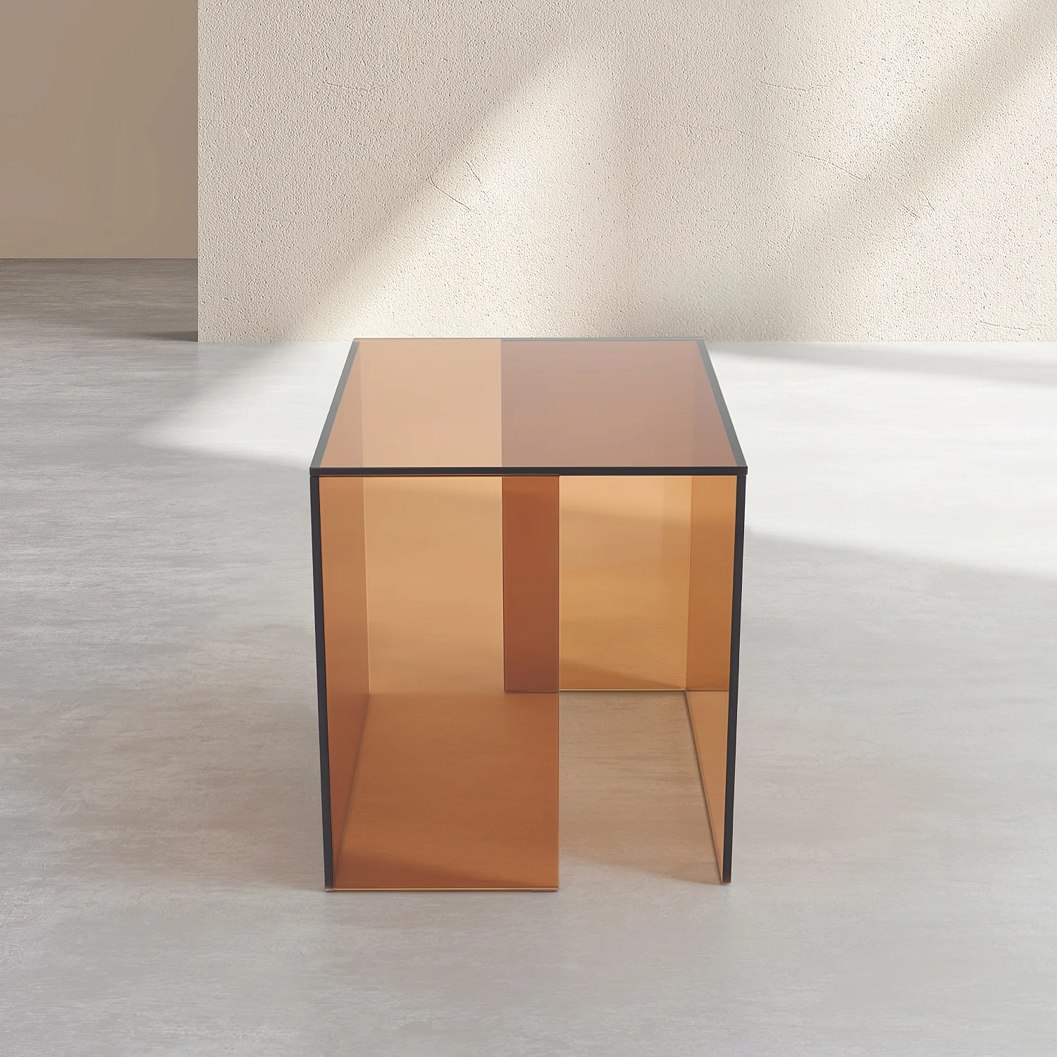 Bijzettafel van gehard glas - Amberbruin - Design by Céline Mognon Fichet - 2