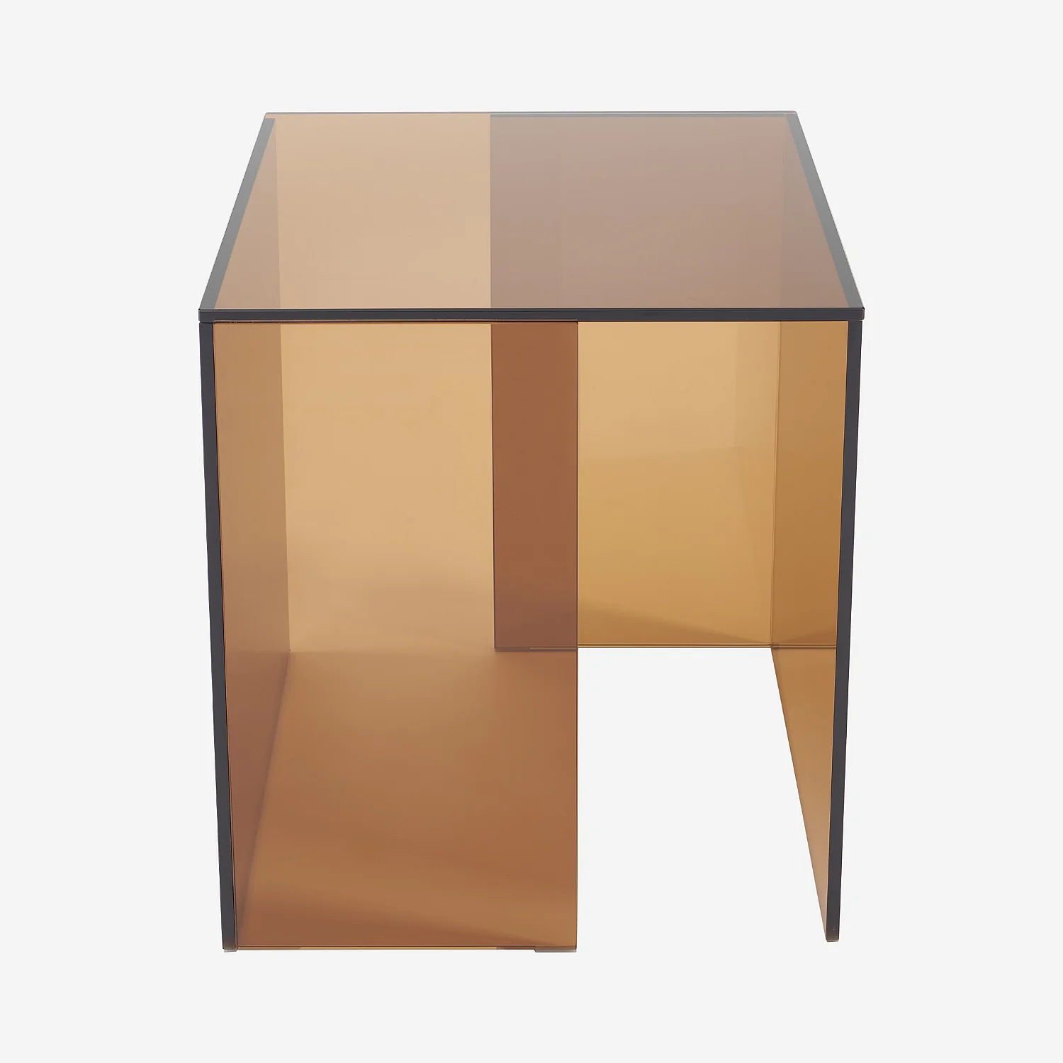 Bijzettafel van gehard glas - Amberbruin - Design by Céline Mognon Fichet - 2