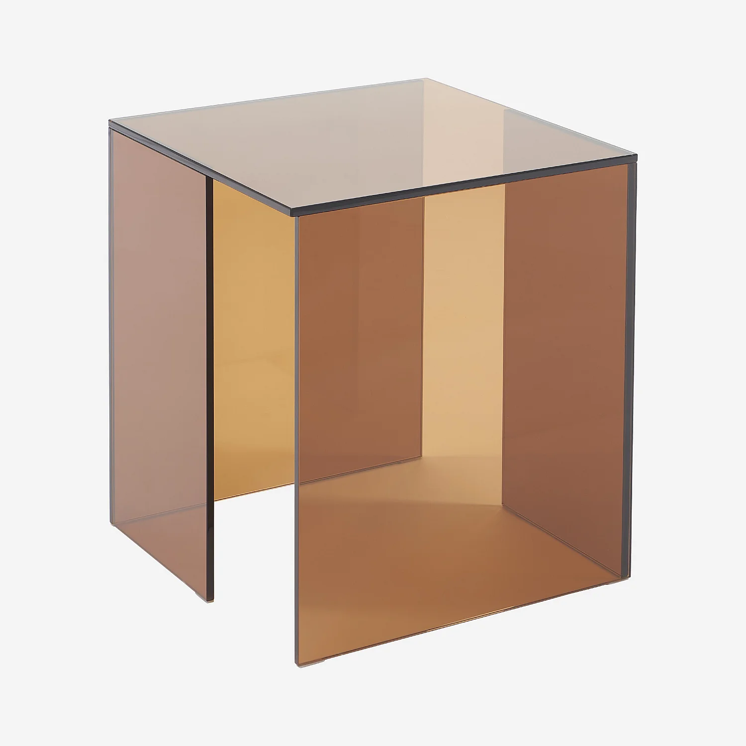 Bijzettafel van gehard glas - Amberbruin - Design by Céline Mognon Fichet - 1