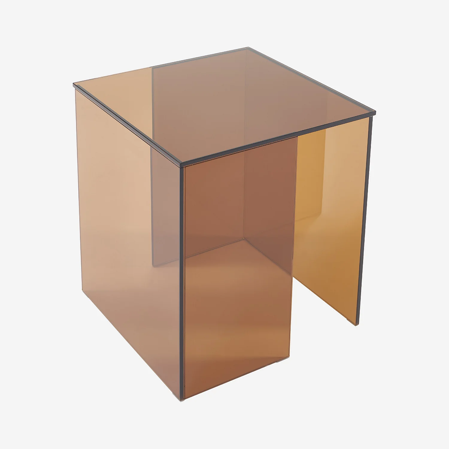 Bijzettafel van gehard glas - Amberbruin - Design by Céline Mognon Fichet - 3