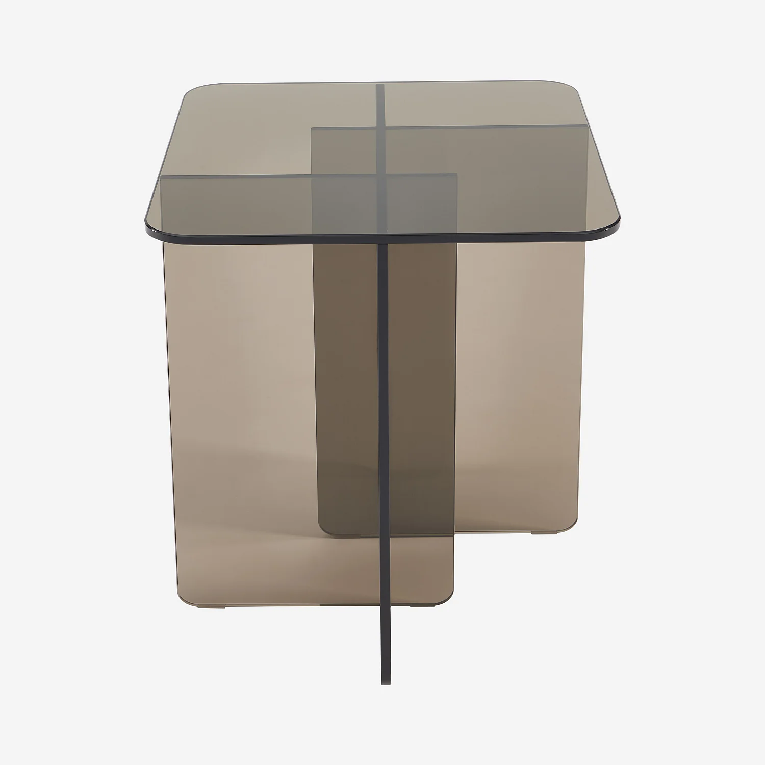 Bijzettafel van gehard glas - Asbruin - Design by Céline Mognon Fichet - 4